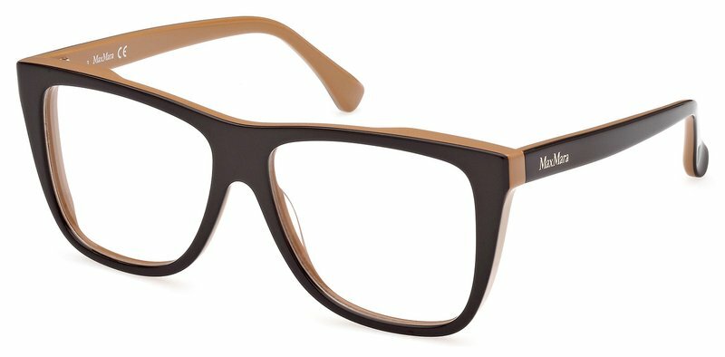 Картинки Женская оправа для очков Max Mara MM 5096 050, цвет: коричневый, шестиугольные, пластик
