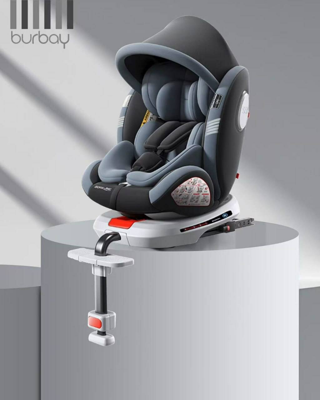 Автокресло Burbay, 0+ до 12 лет, Isofix, 360°, для девочек и мальчиков