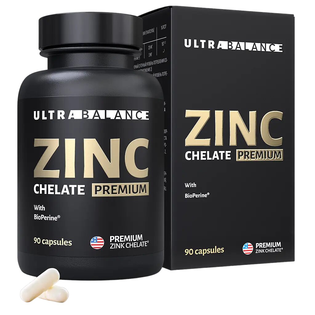 Цинк Хелат/Zink Chelate Premium UltraBalance капсулы по 300 мг 90 шт