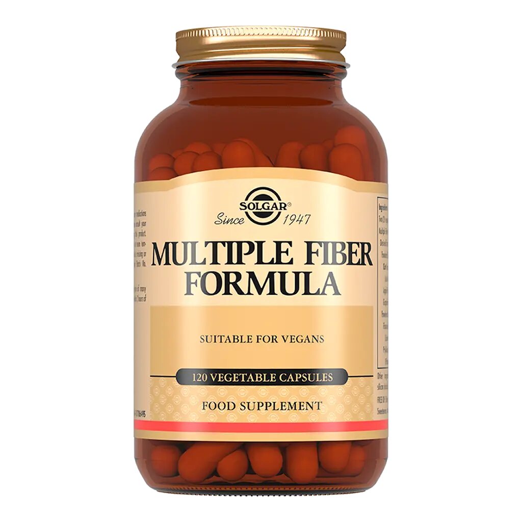 Solgar Мульти формула пищевых волокон   Multiple Fiber Formula Vegetable Capsules капсулы массой 629 мг 120 шт