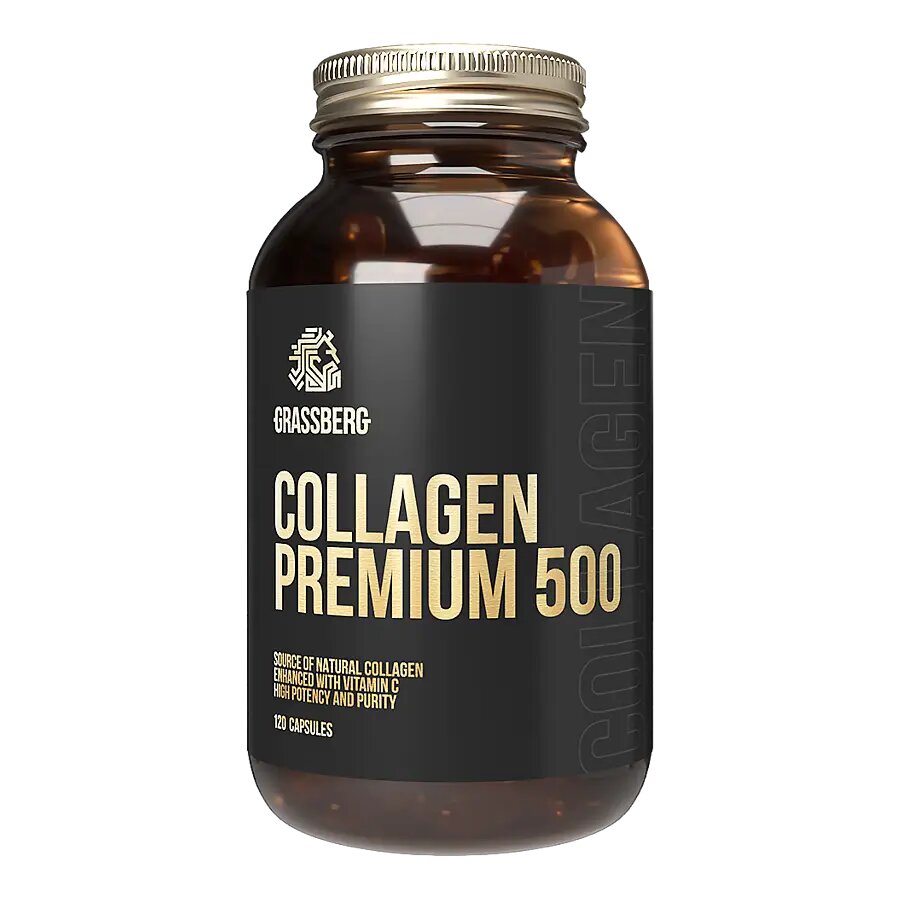 Grassberg Collagen Premium 500 Коллаген Премиум 500мг + Вит С 40мг капсулы массой 680 мг 120 шт