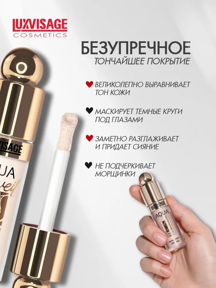 Консилер для лица флюид LUXVISAGE AQUA veil HYALURON COMPLEX тон 101 Fair — фото 1