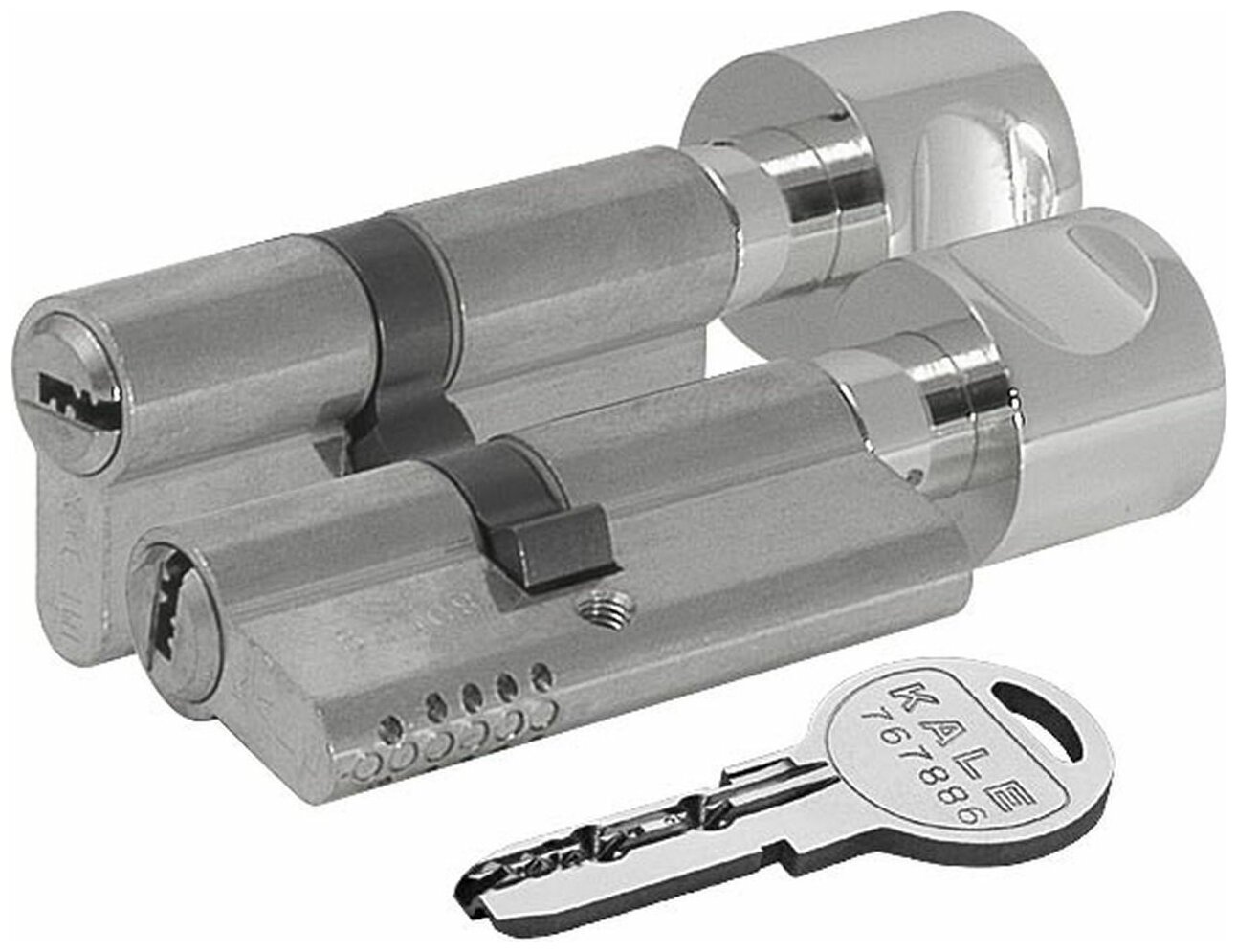 Цилиндровый механизм Kale Kilit с вертушкой 164 OBS SCE 100 (45х10х45) никель 5 кл. new 45179