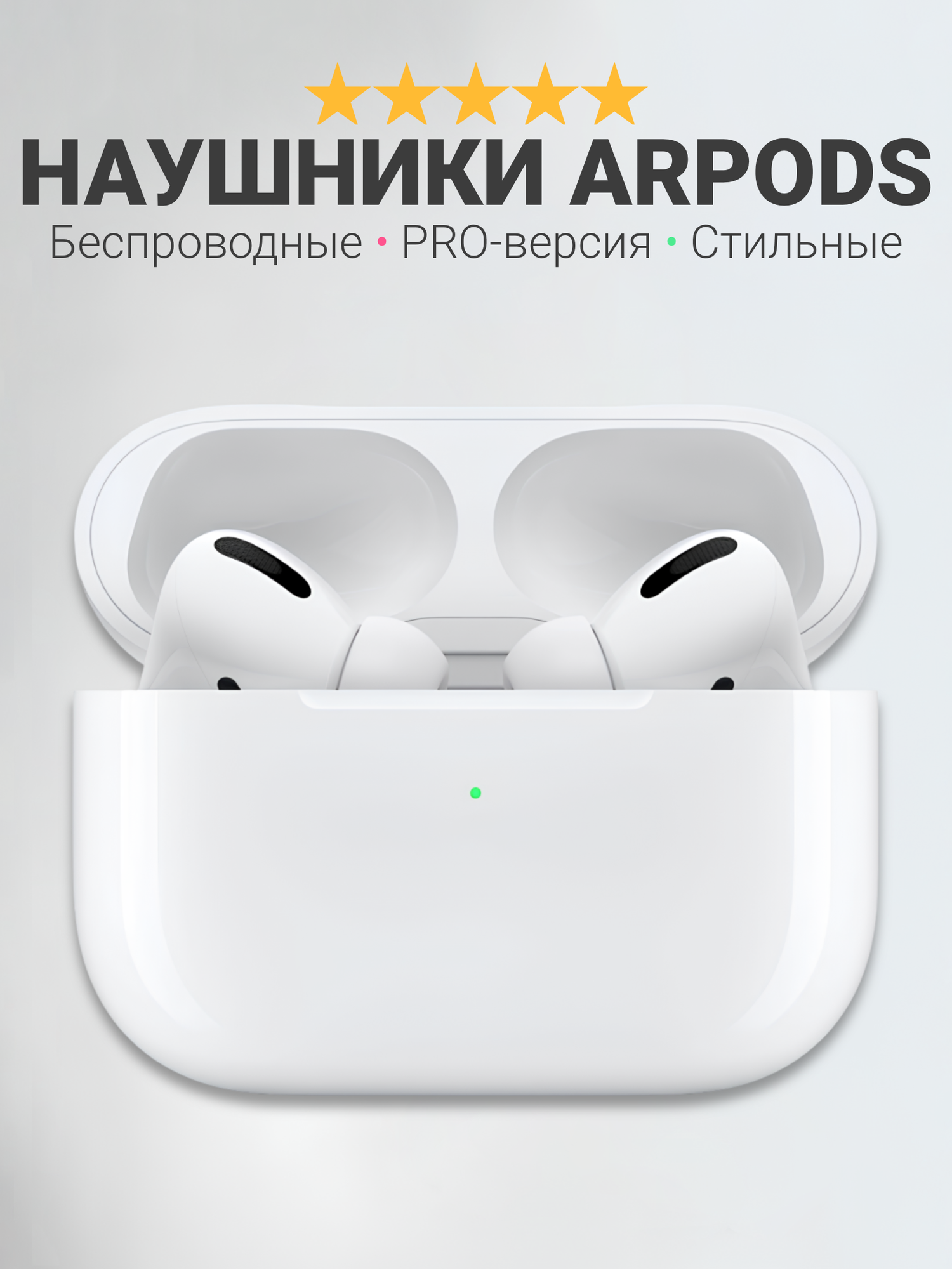 Наушники беспроводные Pods для iPhone, iOS/Android, анимация, Bluetooth 5.1, защита от пыли и влаги, белые