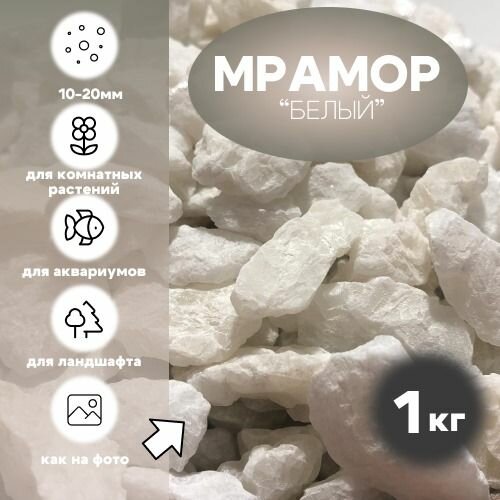 Камни для декора цветов, сада, клумб, участка, ландшафта Белые 10-20 мм