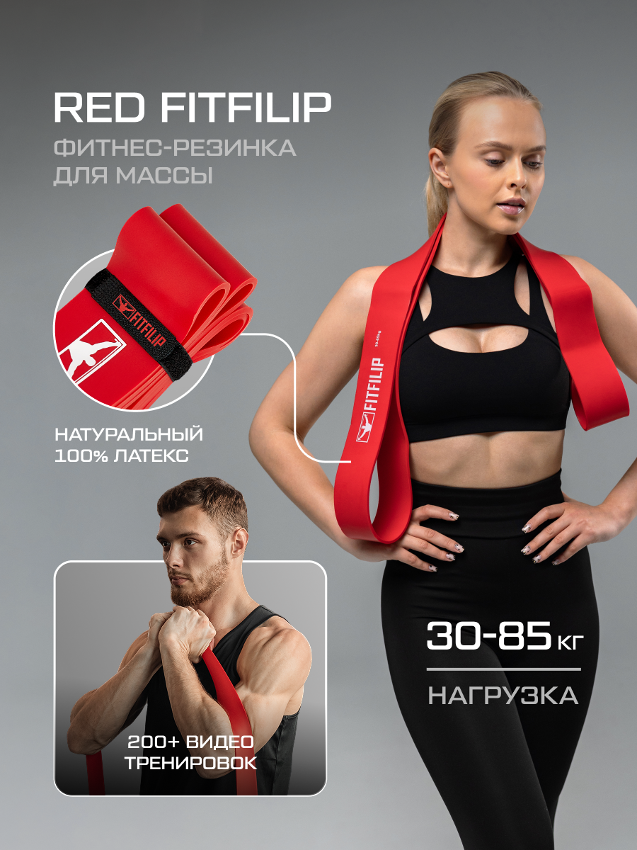 Фитнес резинка FITFILIP, эспандер для подтягиваний, лента для тренировки, резинки для йоги и пилатеса