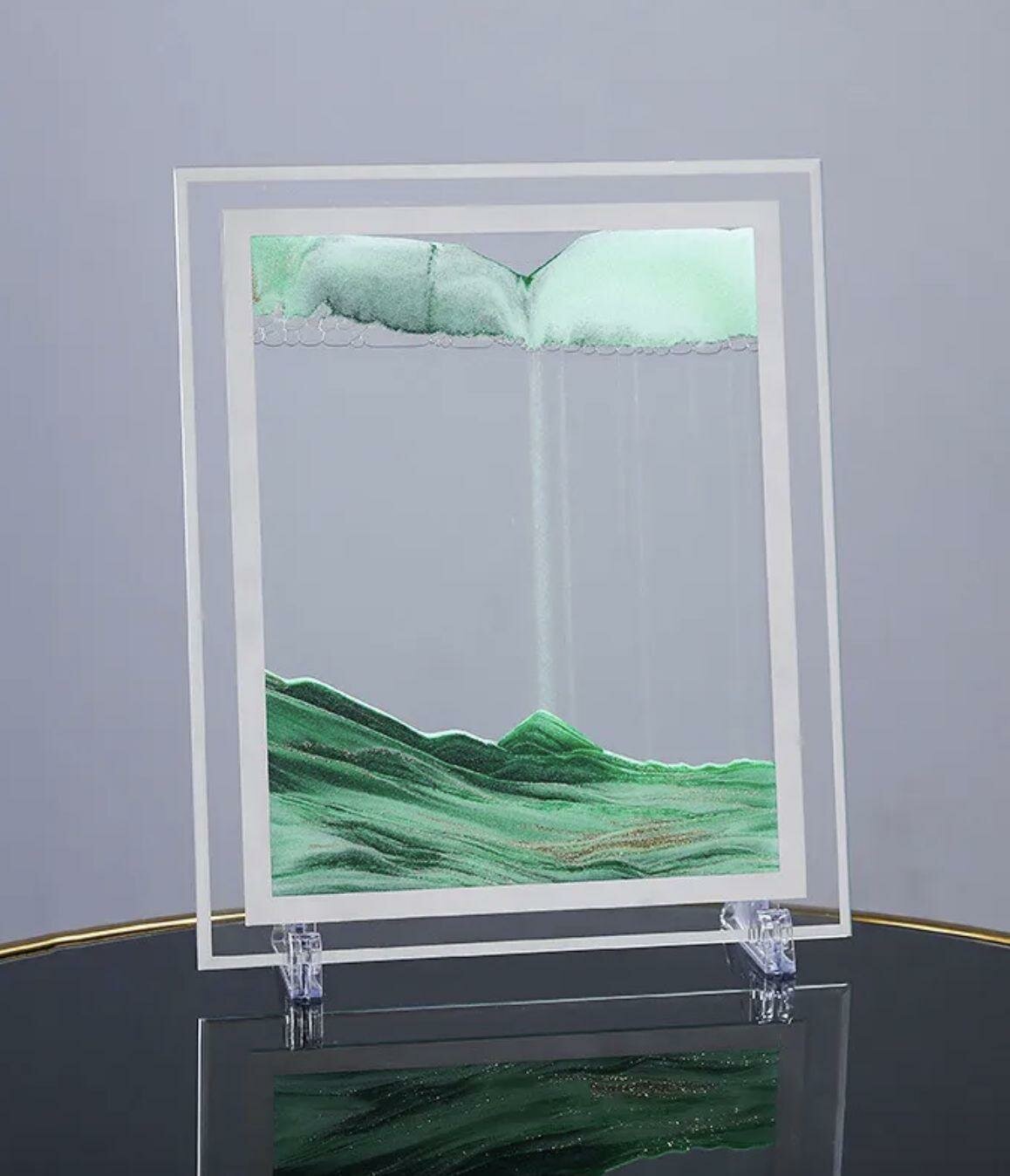 Песочные часы декоративные  25x30 см форма прямоугольная цвет зеленый
