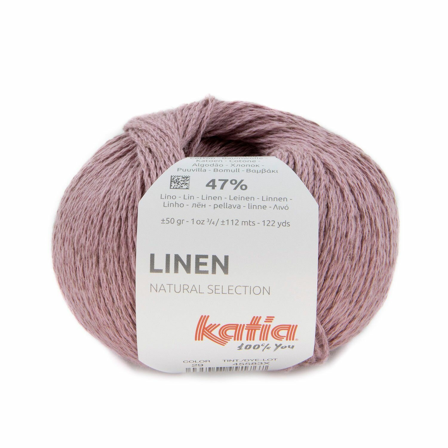 Пряжа для вязания Katia Linen (29 Makeup) 1 моток 50 г/112 м