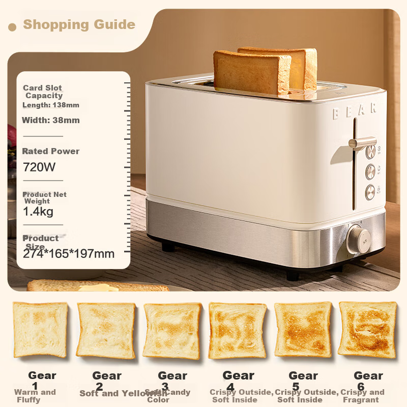 Bear 3-in-1 Breakfast Maker with Toaster, Sandwich Maker, and Grill