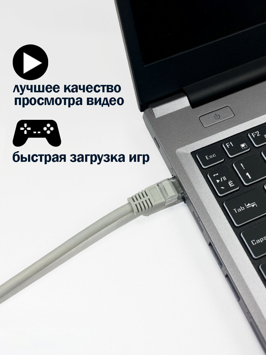 Кабель Ethernet патч-корд Filum кат. 5e 0.25м, серый U/UTP /FL-U5-0.25M/ — фото 1