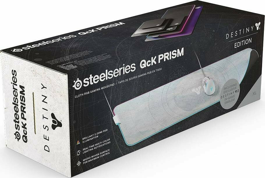 Коврик SteelSeries QcK Prism XL Destiny 2 Edition, RGB подсветка, серый