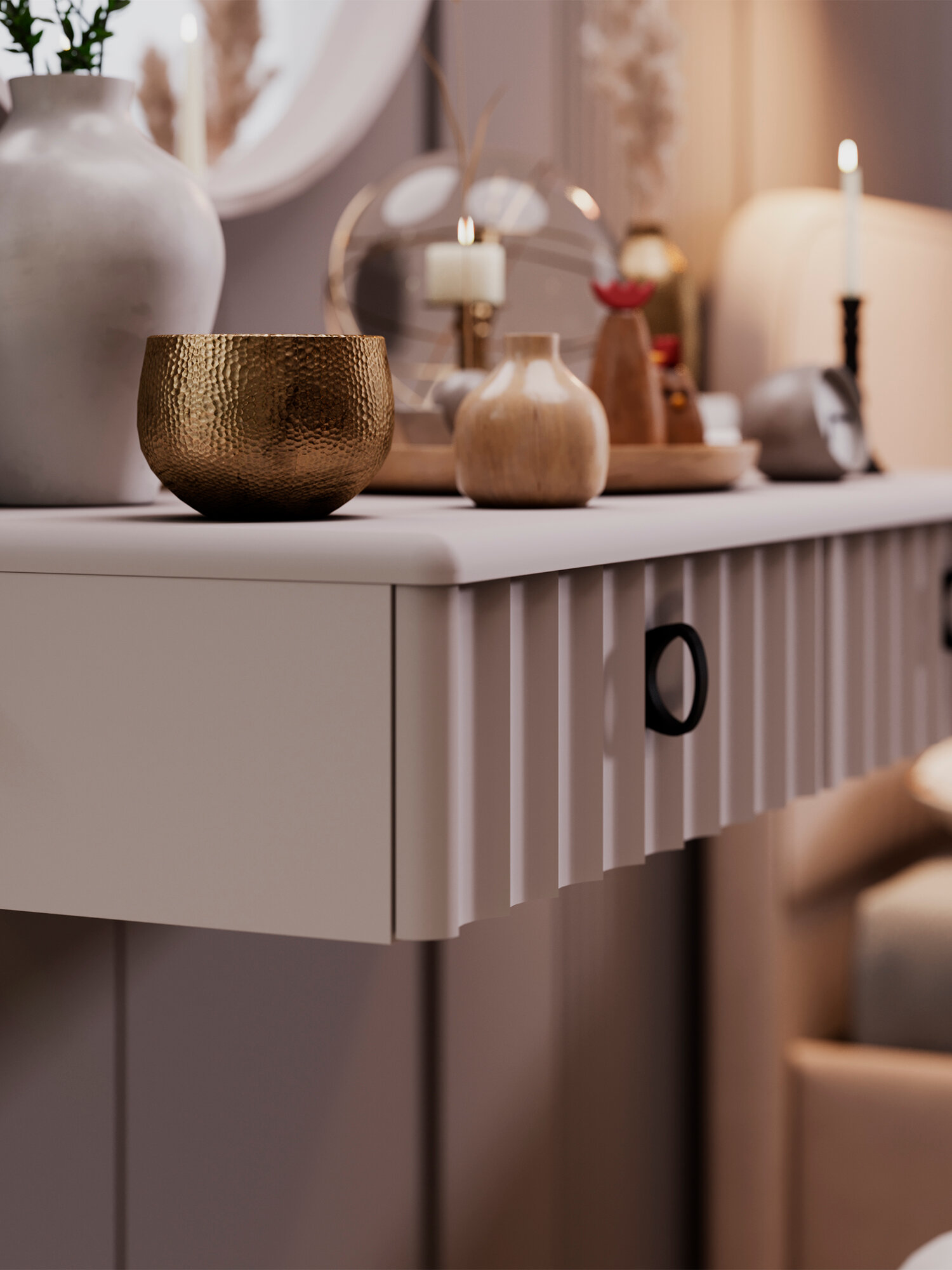 Туалетный стол Трия "Тиффани", тип 1, Кашемир, Кашемир матовый — фото 1