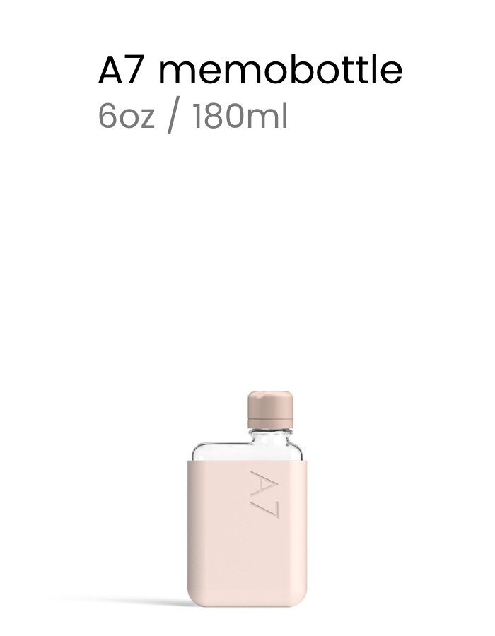 Бутылка с силиконовым чехлом Memobottle A7, розовый
