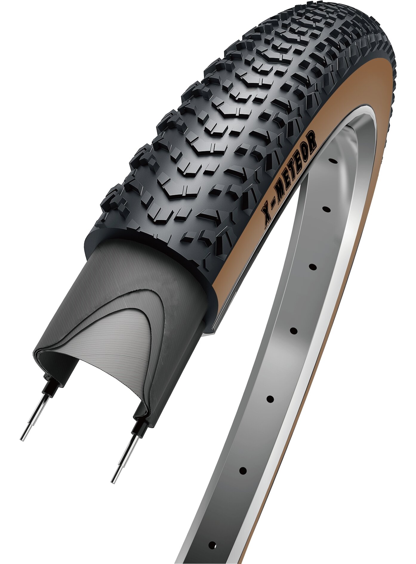 Покрышка, 26"x2.10 (54-559) 04-100603 MTB/CROSS COUNTRY средний 30TPI коричневая боковина (Tanwall) X-METEOR OBOR