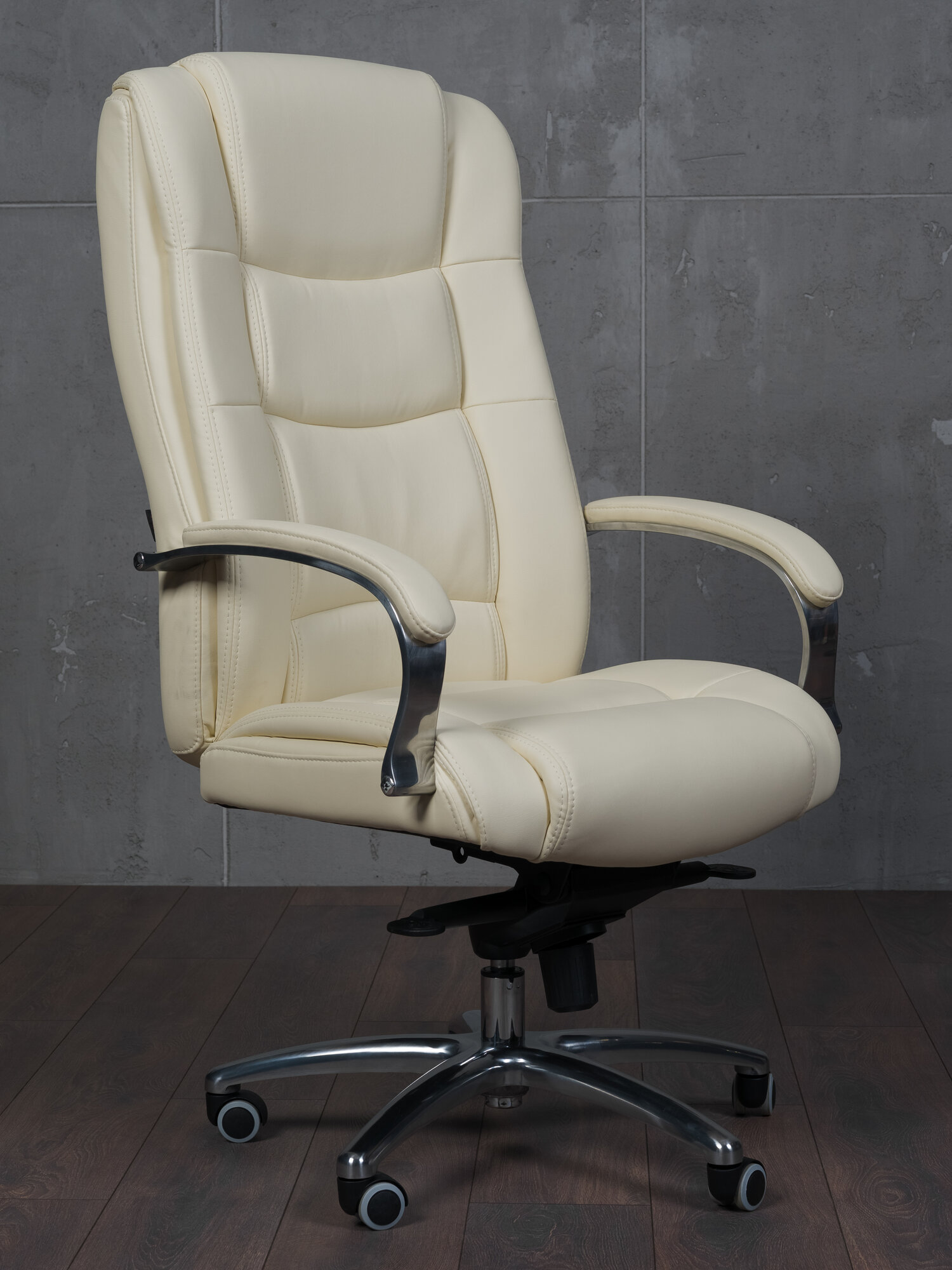 Кресло руководителя World of Comfort офисное Элегант-X-SIZE, экокожа, слоновая кость