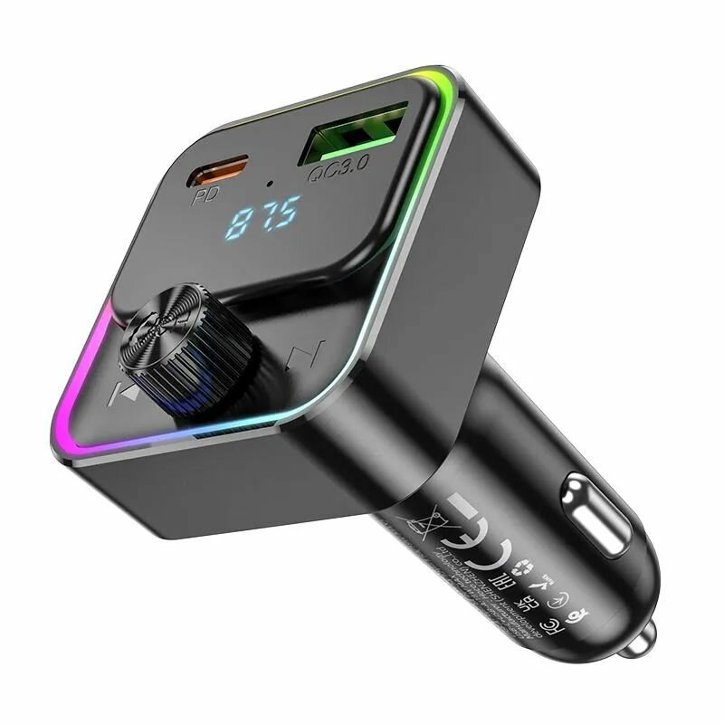 FM трансмиттер hoco E81, bluetooth, автомобильное зарядное устройство — фото 1