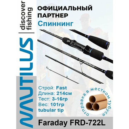 Спиннинг Nautilus Faraday FRD-722L 214см 3-16гр