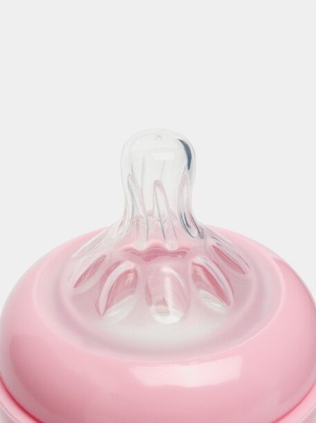 Бутылочка Monchico для кормления и питья воды для младенцев и детей, 120 мл, в розовом и воздушном цветах — фото 1