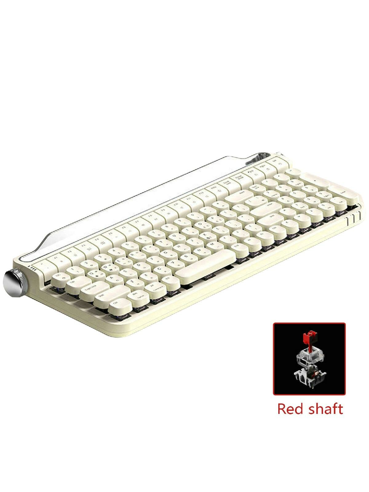 Elegant Bluetooth-compatible Mechanical Keyboards Wireless Typewriter Style Keyboard with Stand for Multiple Devices