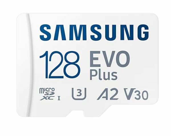 Карта памяти Samsung Evo Plus, 128 Гб, microSDXC, UHS-I, U3, A2, 160Mb/s