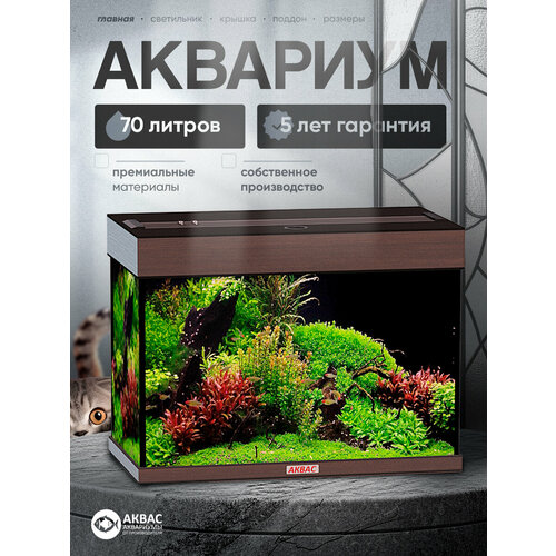 фото Аквариум 70 литров с крышкой и освещением, (61*31*46 см) аквас