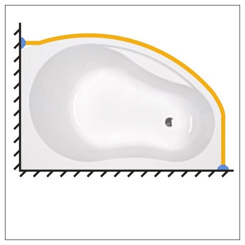 Карниз для ванны Marka One Gracia 170x100 хром