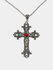 Ожерелье с подвеской в виде креста с красным кристаллом