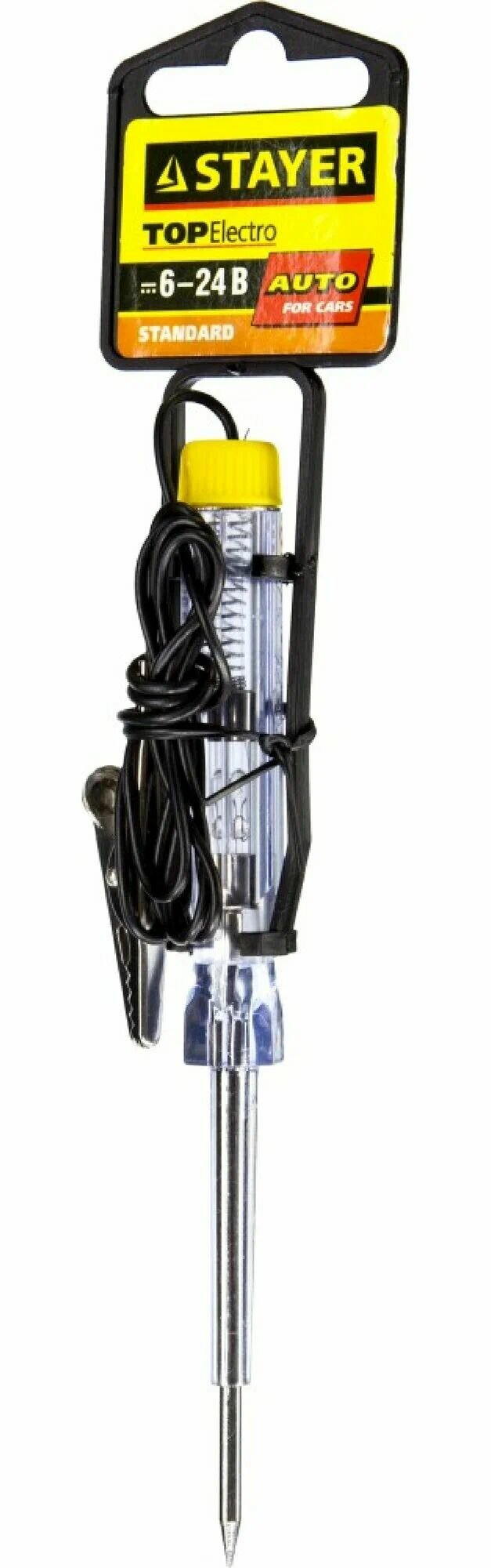 Пробник STAYER "STANDARD" для автопроводки, 6-24В, флажок-подвеска (2573-24V_z01)
