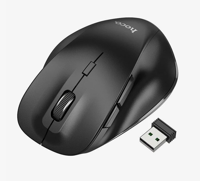 Мышь беспроводная HOCO GM24 Bluetooth+ радиоканал 2.4Ghz 1600dpi 6 кнопок, черная