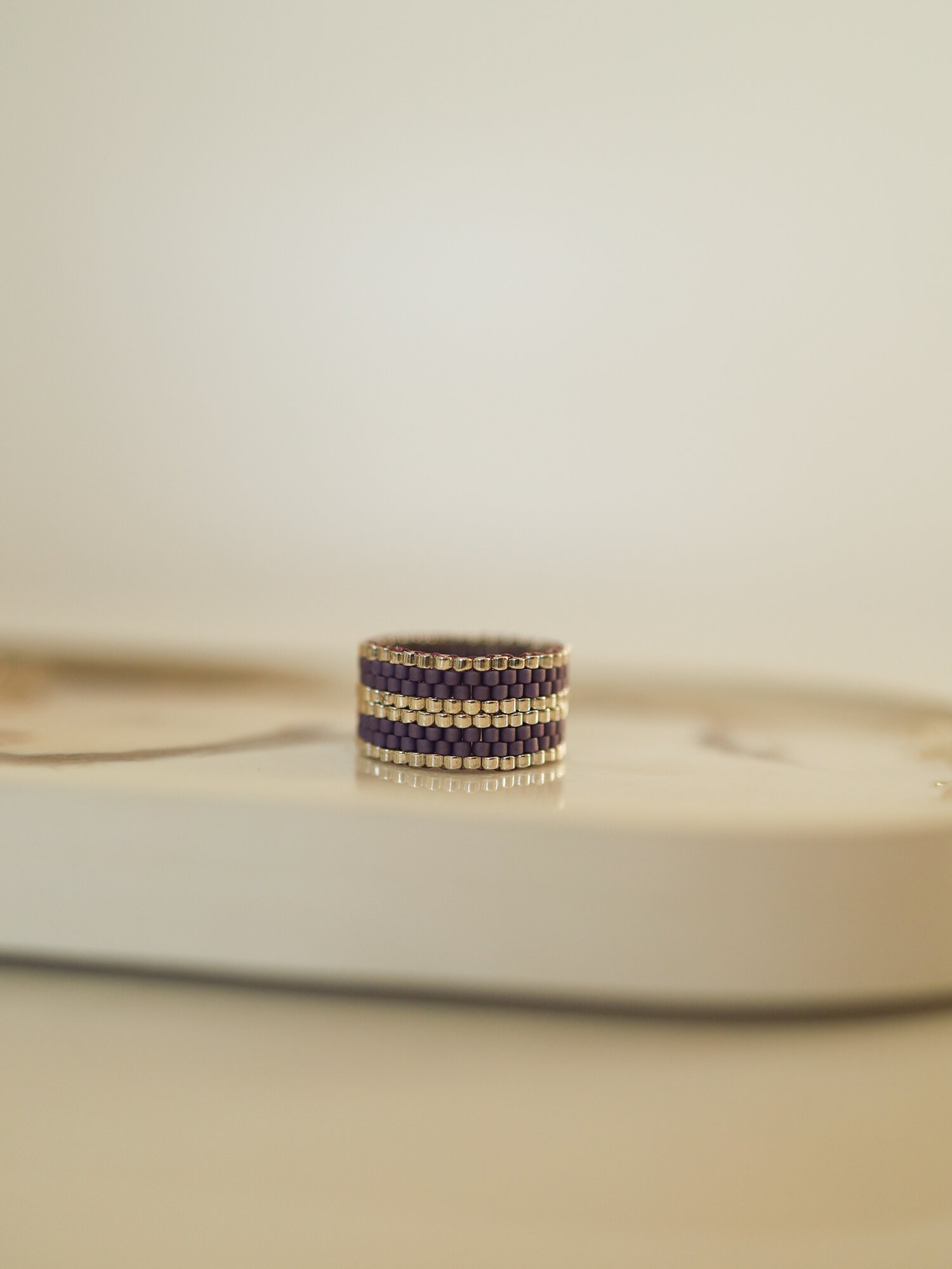 Кольцо плетеное, бисер