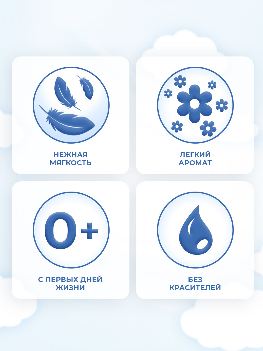 Кондиционер для белья Е Детский 1 л, ополаскиватель для стирки — фото 1
