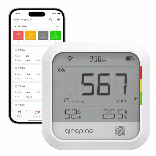 Анализатор качества воздуха Xiaomi Qingping Monitor датчик углекислого газа СО2 метеостанция, (CGP22C)