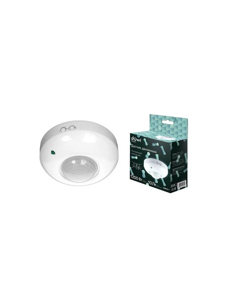 Датчик движения duwi потолочный DDP-01 360 10-420с 6м 1200В