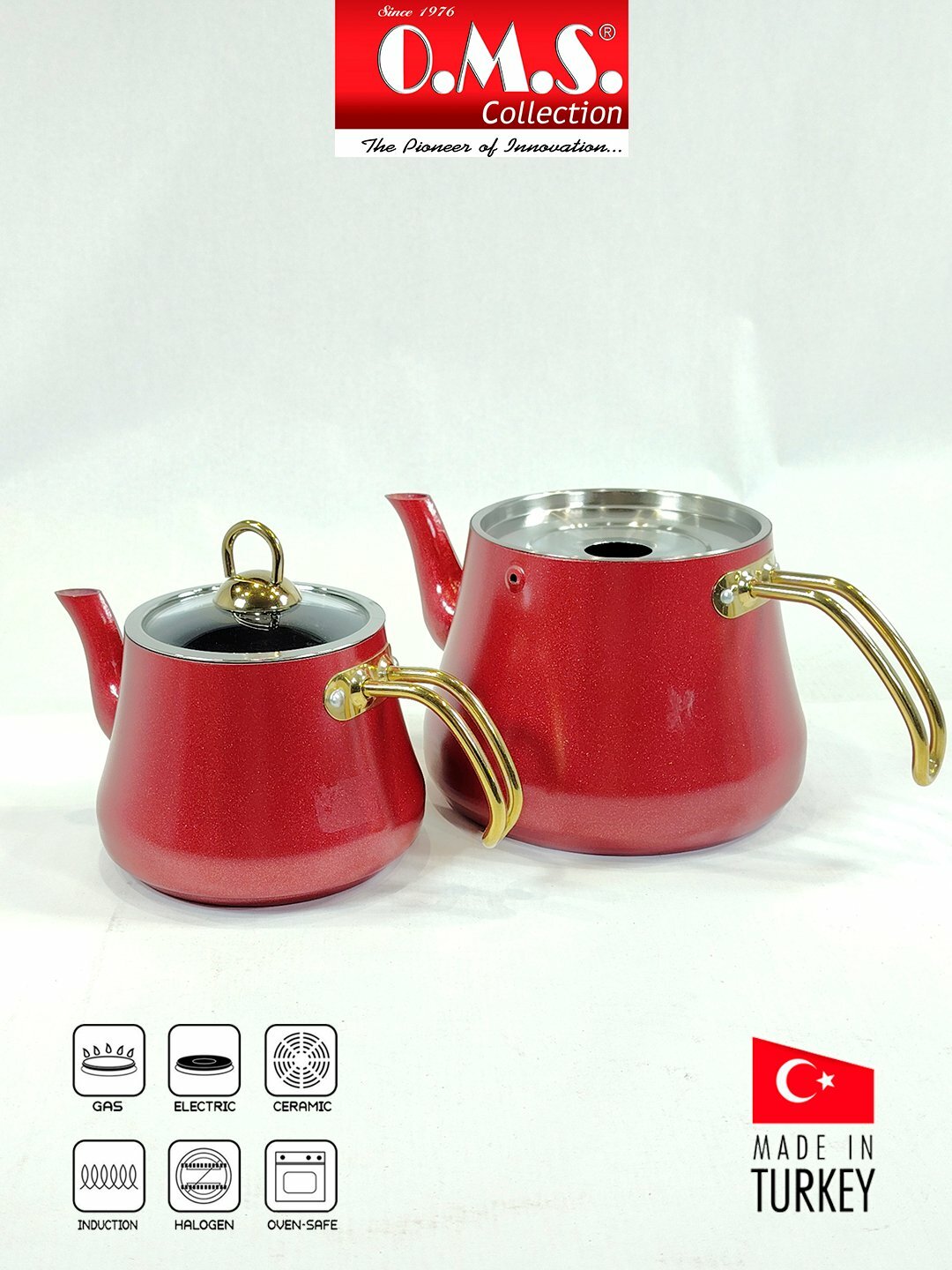 Чайник O.M.S. 8200-L, XL, Алый — фото 1
