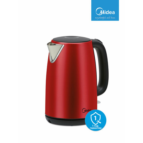 Midea MK-8022, 2200 Вт, 1,7 л, Strix, красный, нержавеющая сталь