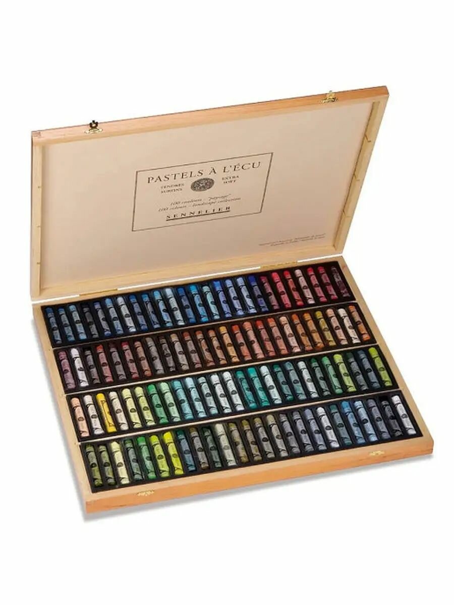 Набор сухой пастели Sennelier "A LECU" 100 цв пейзаж, в деревянной коробке - фото №1