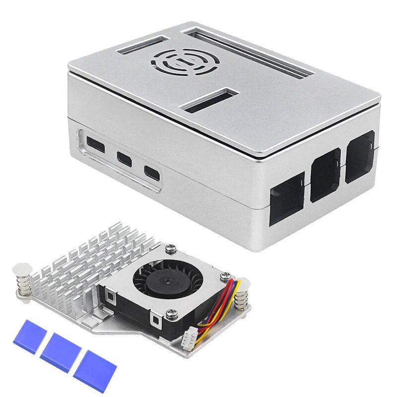 SHCHV Чехол для Raspberry Pi 5 черный серебристый
