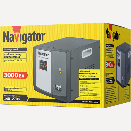 Изображение товара Стабилизатор напряжения Navigator 61 769 NVR-RF1-3000, 3000 ВА