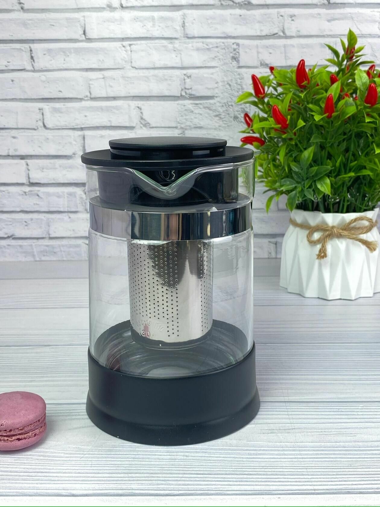 Обзор: Заварочный чайник стеклянный 950мл с фильтром из нержавеющей стали