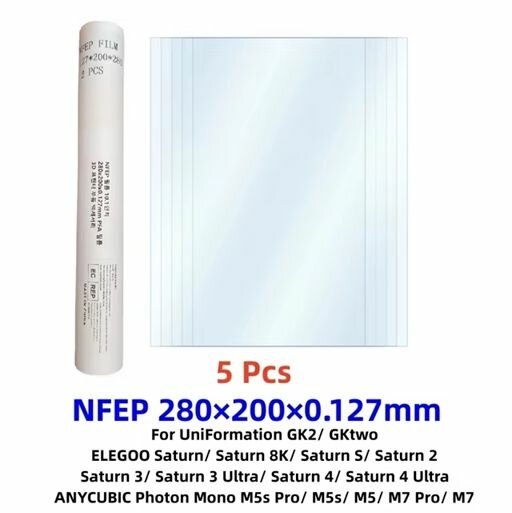 Пленка PFA для 3D-принтеров Uniformation GK2/GKtwo, 5 шт