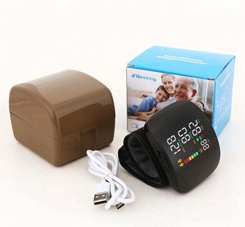 Тонометр Besting, автоматический, с памятью, на запястье, аккумуляторный, с звуковым сопровождением( русский) — фото 1