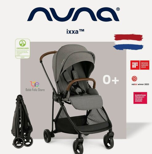 Изображение товара Nuna Ixxa Granite прогулочная коляска с реверсивным блоком, легкая 6 кг, серый текстиль