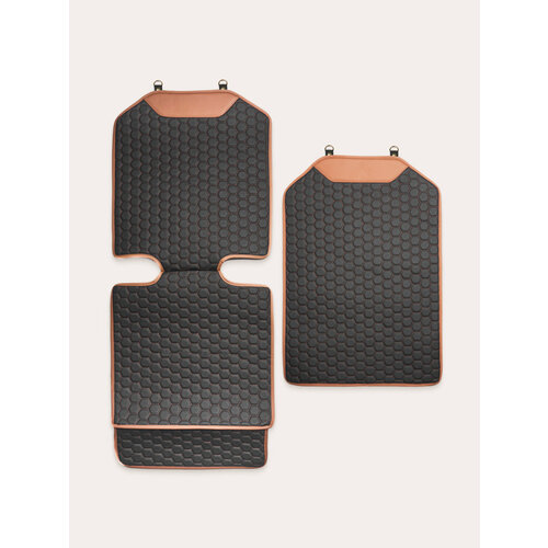 Комплект накидок на сиденье и спинку сиденья Owlee премиум экокожа коричневый 8100₽