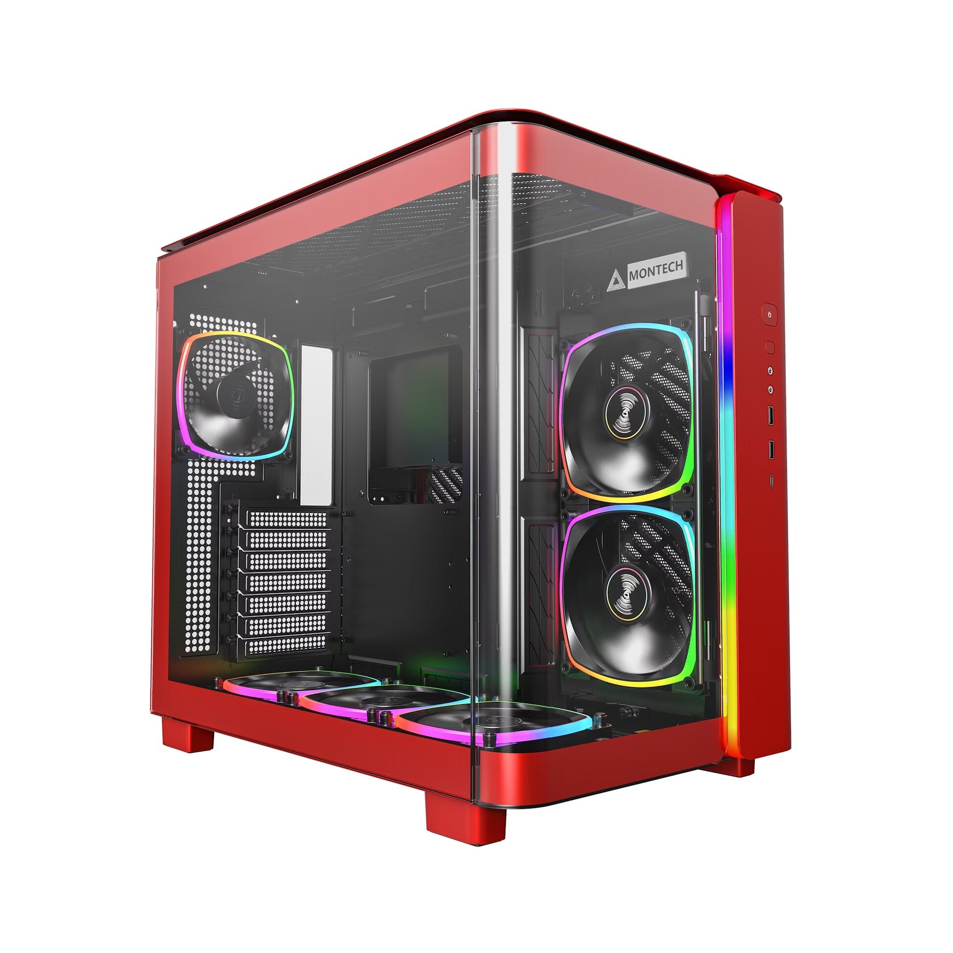 Корпус Midi-Tower Montech KING 95 PRO, ARGB, ATX, красный (MNT-K95P-R)