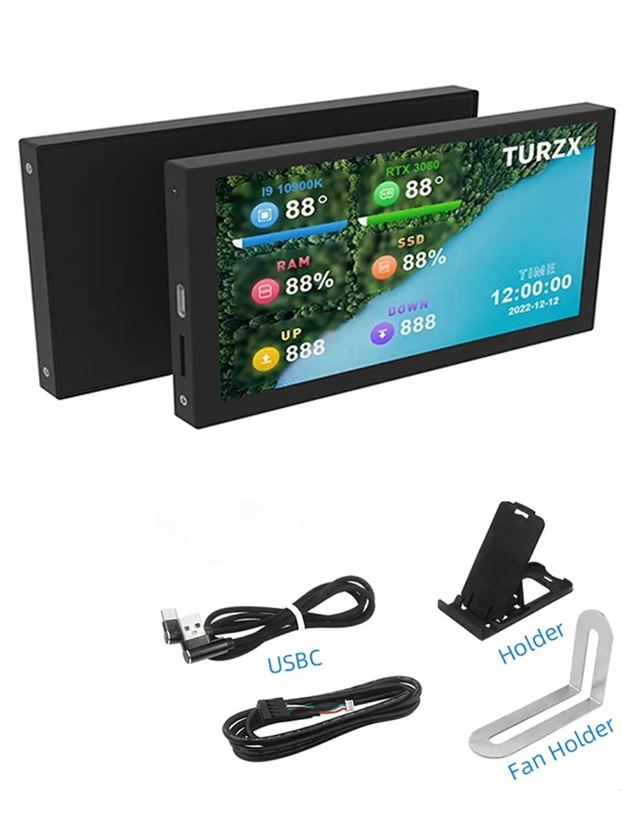 Монитор дисплей мини-экран TURZX 5 дюймов IPS CPU Ram HDD температур