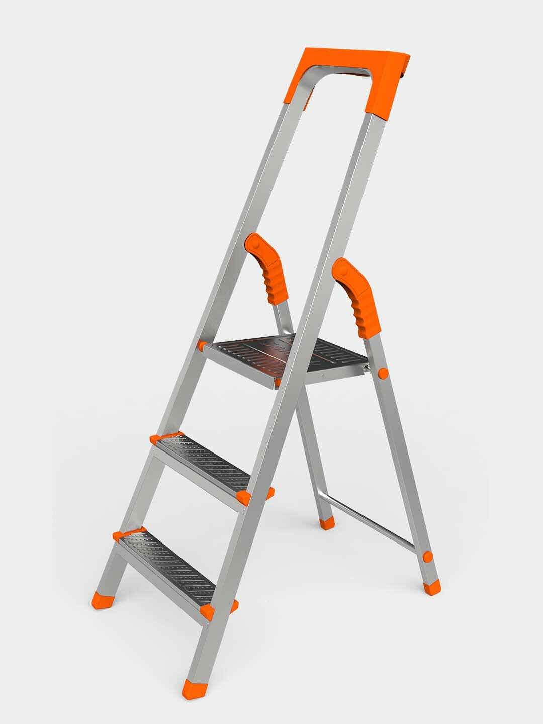 Стремянка Sarayli "Europa", односторонняя, антискользящие ступени, сталь, 150кг — фото 1