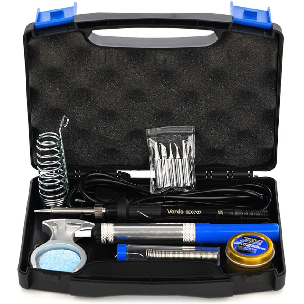 VERDO SE0203 Паяльный набор профессиональный, 13 предметов, 60 Вт, керамический нагреватель SE020301
