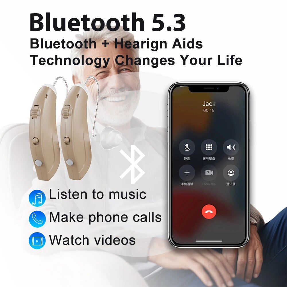Изображение IncenSonic T004P Bluetooth слуховой аппарат, T004P-Beige-pair