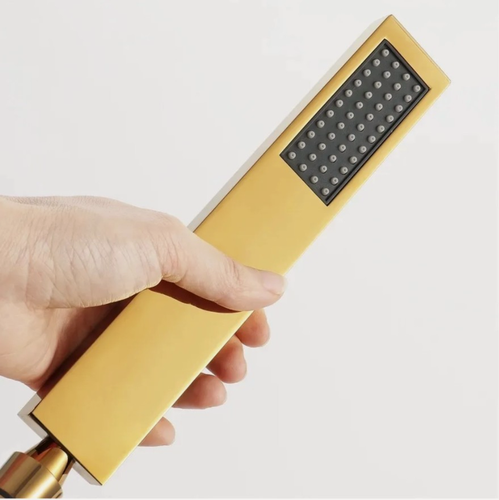 Изображение товара Душевая лейка, квадратная, латунь, универсальная Grocenberg GB180 Золото