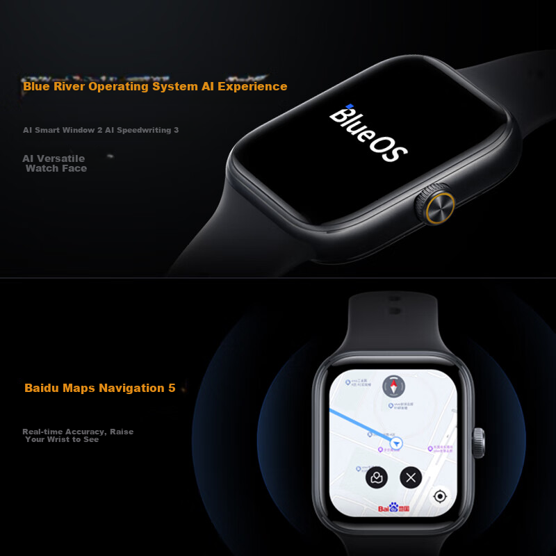 Vivo iQOO WATCH GT Bluetooth Soft Rubber Phantom Speed Black Blue River Operating System AI Experience Independent Online Navigation eSIM Cloud Messaging Smart Square Expression Valentine's Day Gift f
